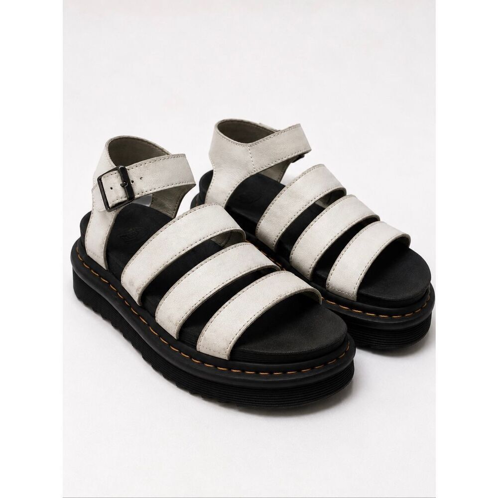 Dr Martens Blaire Platform Sandals White Leather Gladiator Women’s US 9